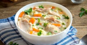 Creamy Chicken Soup with Wild Rice and Vegetables