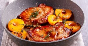 Glazed Pork Chops with Peach and Thyme