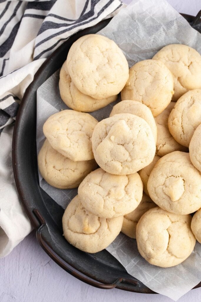 Homemade Amish Sugar Cookies in a Baking Sheet