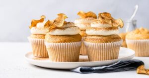 Homemade Apple Cupcakes with Cream Frosting