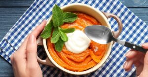 Homemade Carrot Souffle in a Bowl