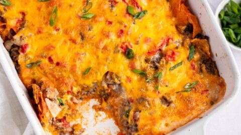 Homemade Cheesy and Beefy Dorito Casserole with Ground Beef