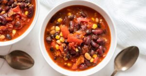 Homemade Chili with Red Kidney Beans and Corn