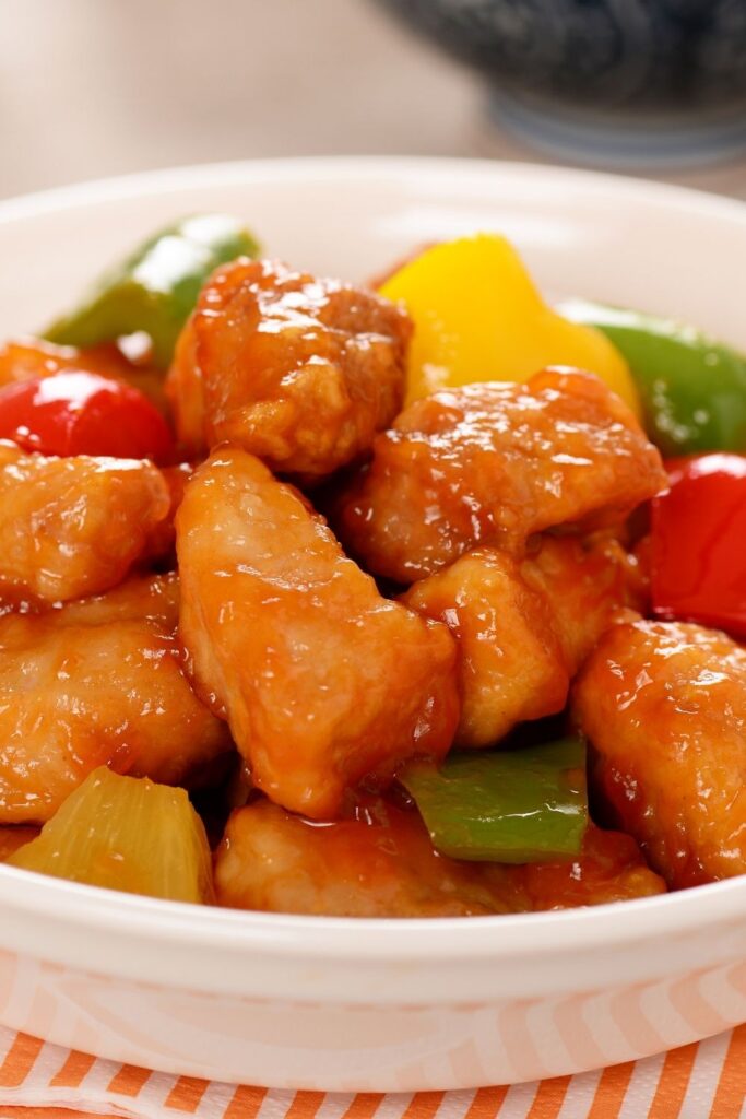Homemade Chinese Sweet and Sour Pork with Bell Peppers