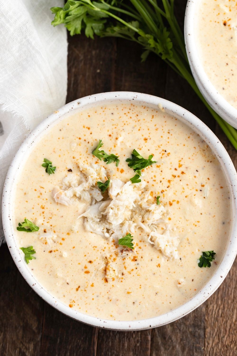 Homemade Cream of Crab Soup in a Bowl