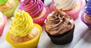 Homemade Cupcakes with Colorful Frostings