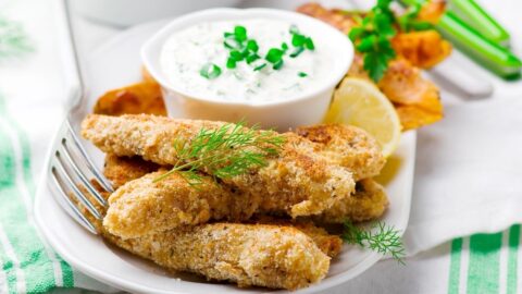Homemade Fish Fingers with Dipping Sauce