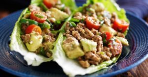 Homemade Ground Turkey Lettuce Wraps with Vegetables