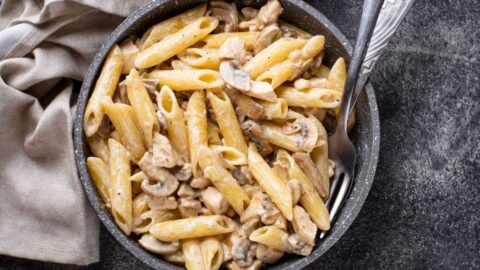 Homemade Italian Pasta with Chicken and Mushrooms