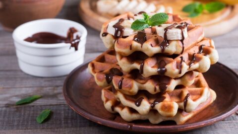 Homemade Tender and Fluffy Banana Waffles