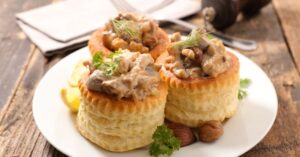 Homemade Vol Au Vent Puff Pastry Filled with Chicken