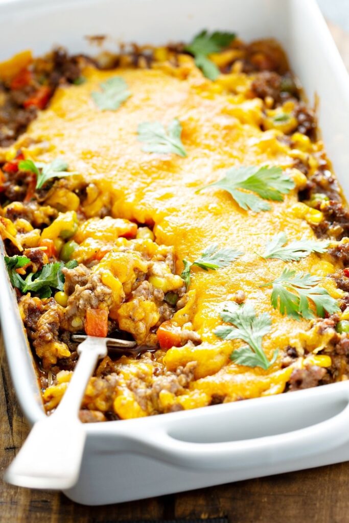 Easy Mexican Casserole Recipes including Mexican Ground Beef Casserole with Corn and Vegetables