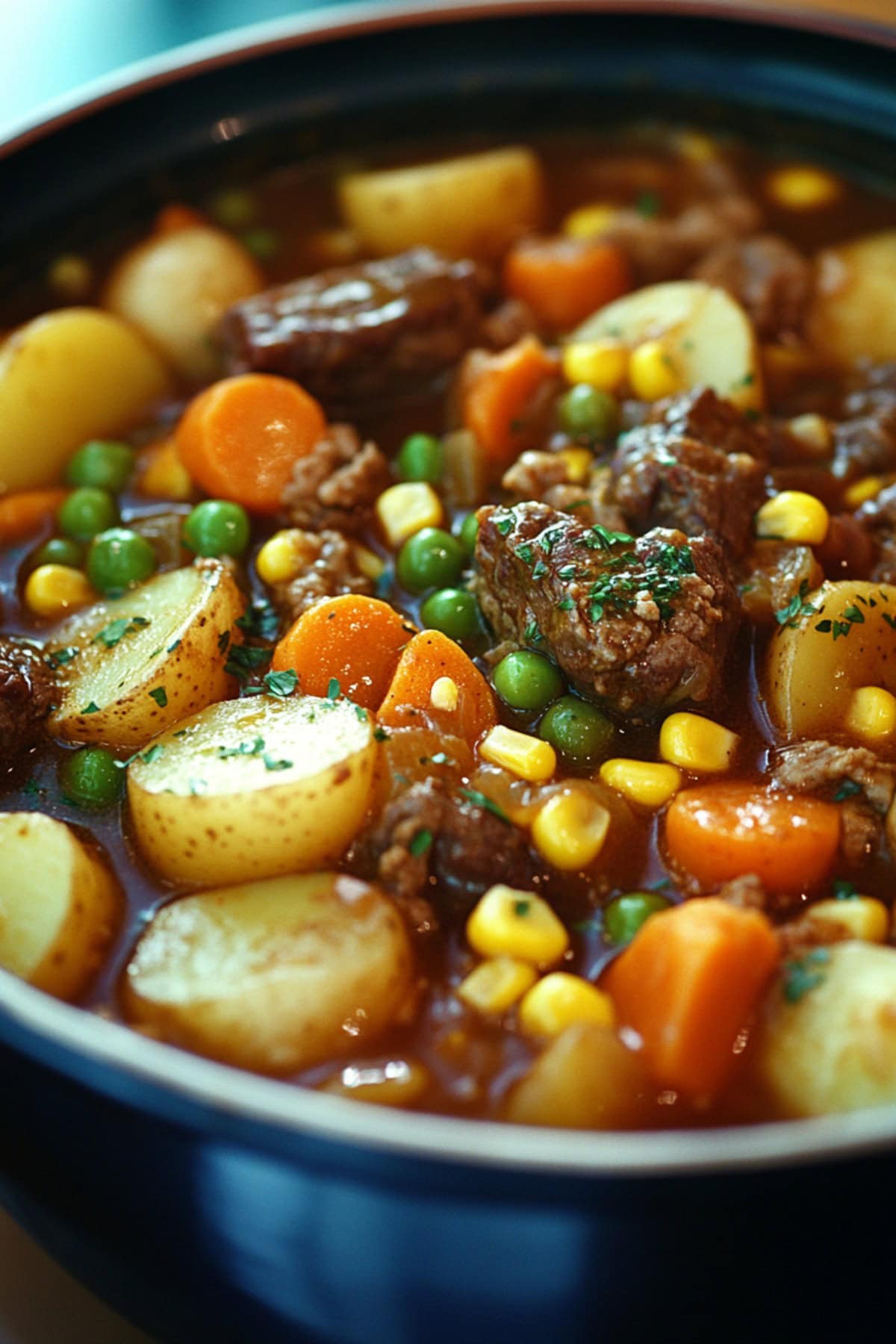 Old-Fashioned Vegetable Beef Soup In. a Pot