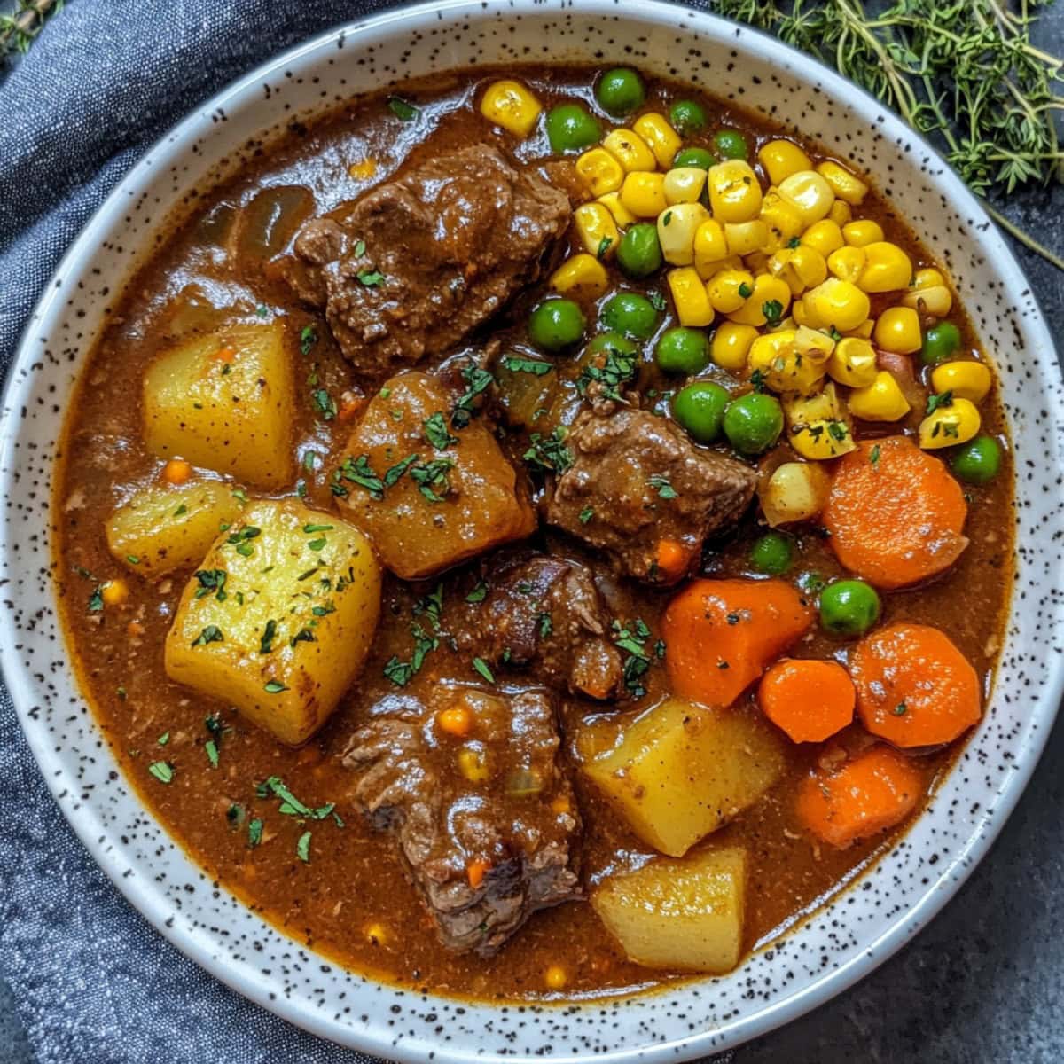 Old-Fashioned Vegetable Beef Soup In. bowl