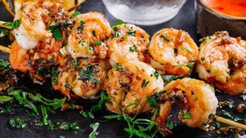 Roasted Shrimp Skewers with Herbs