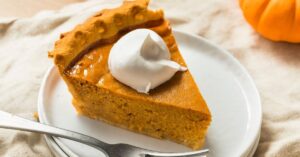 Slice of Pumpkin Pie with Whipped Cream
