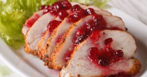 Sliced Turkey Breast with Cranberry Sauce