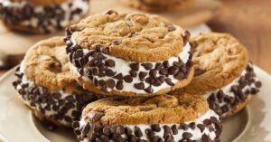 Sweet Ice Cream Sandwich with Chocolate Chips