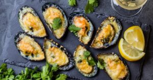 Tasty Baked Mussels with Lemons