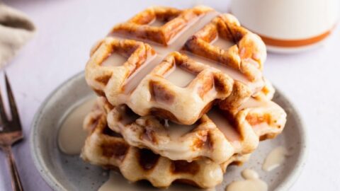 Tasty Cinnamon Roll Waffles with Cream Cheese Glaze