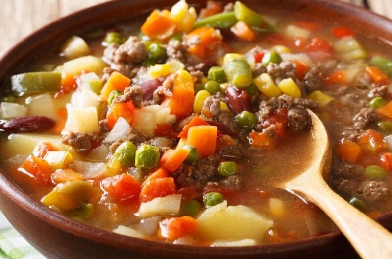 Old-Fashioned Vegetable Beef Soup (Easy Recipe)