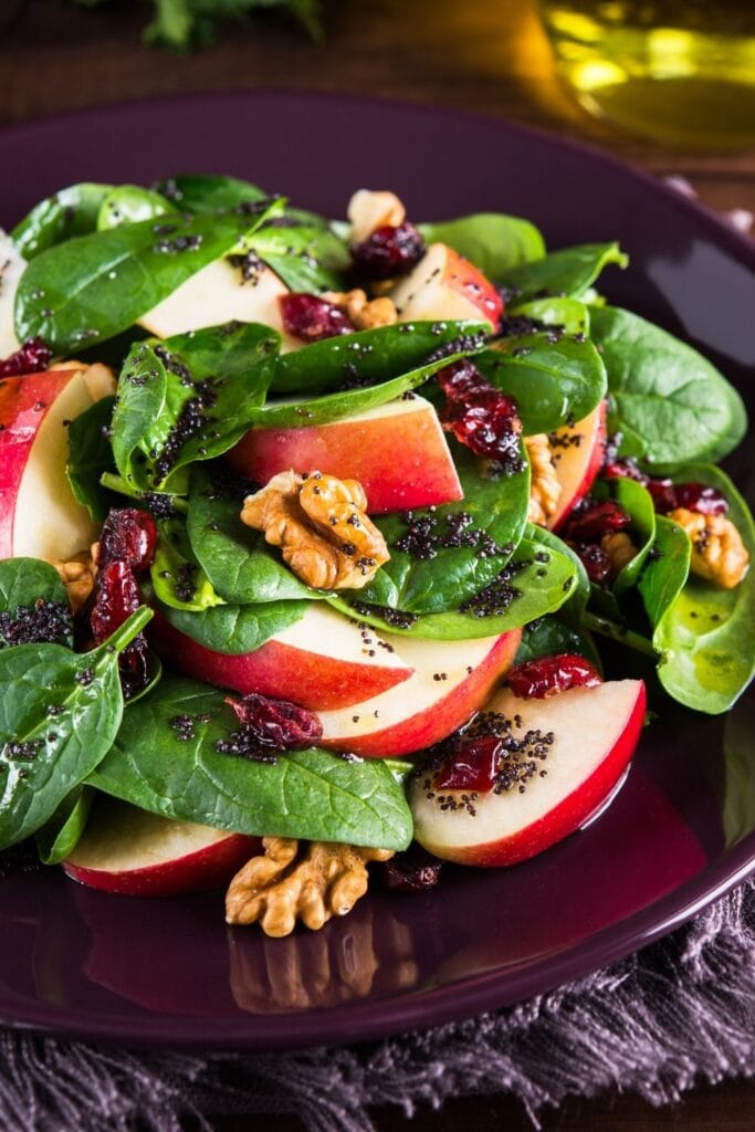 Apple Spinach Salad with Pomegranate