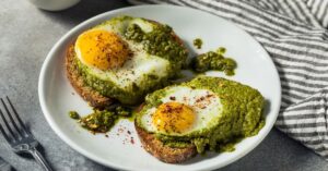 Avocado and Egg Toast in a Plate