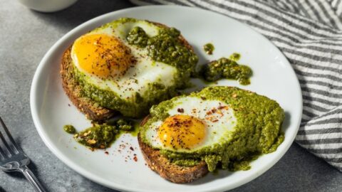 Avocado and Egg Toast in a Plate