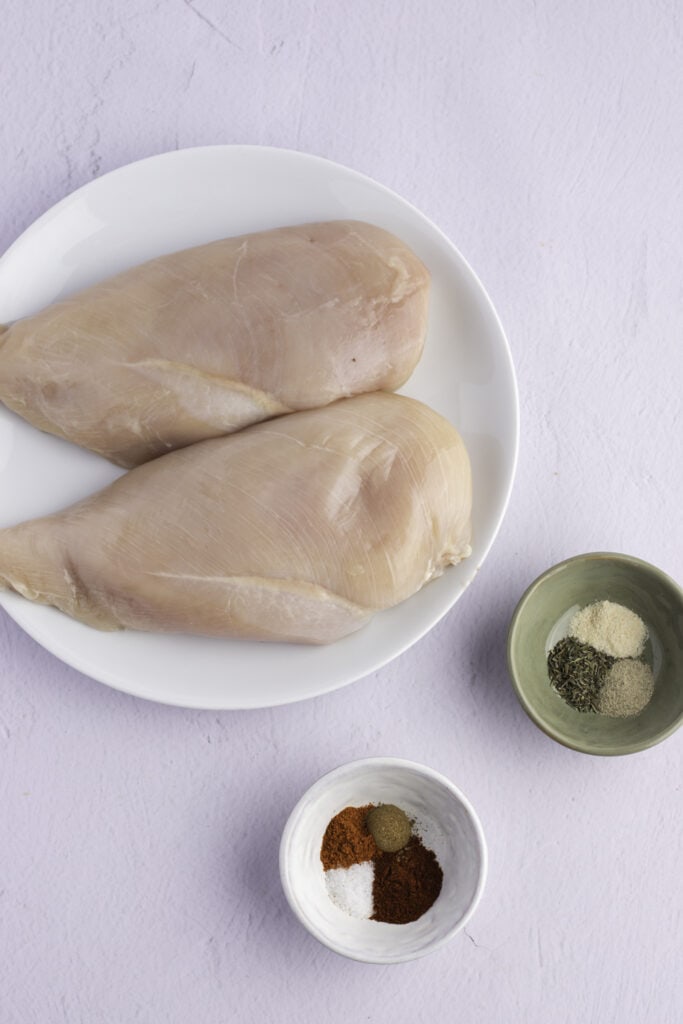 Blackened Chicken Ingredients: chicken breasts, spices
