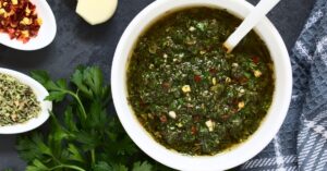 Bowl of Spicy Chimichurri Sauce