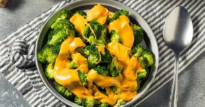 Broccoli and Cheese in a Bowl