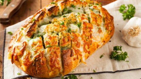 Cheesy Pull Apart Stuffed Bread with Parsely