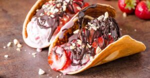 Chocolatey Taco Dessert with Strawberries