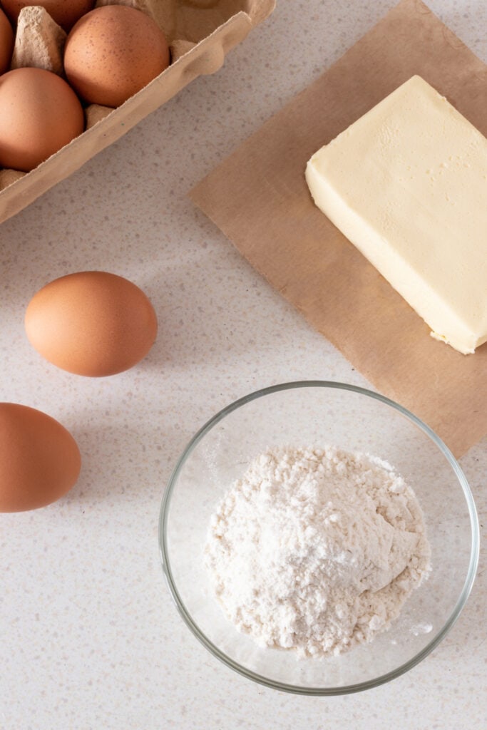 Flapjack Recipe Ingredients: eggs, butter, flour
