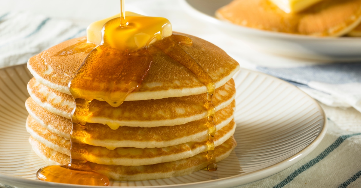 Flapjacks Topped With Butter and Syrup
