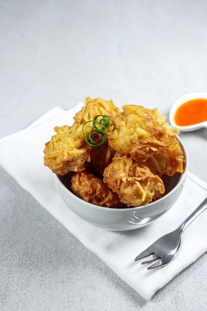 Fried Taro Fritter in a Bowl