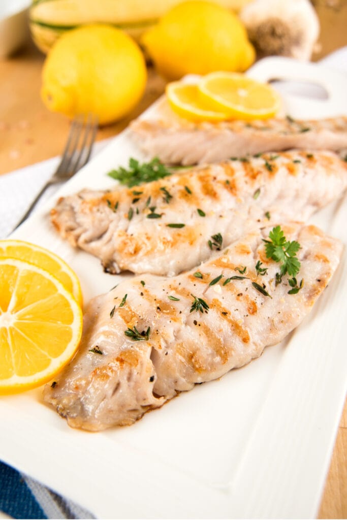 Grilled Rockfish with Lemons