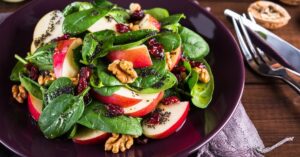 Homemade Apple Spinach Salad with Pomegranate