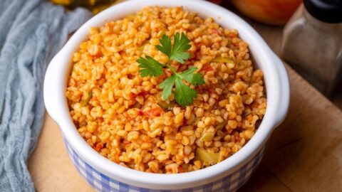 Homemade Bulgur Pilaf in a Bowl