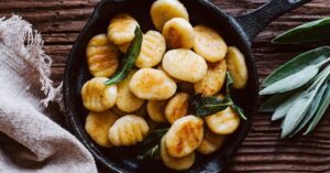Homemade Cooked Gnocchi with Sage