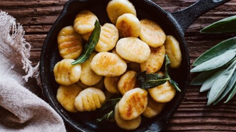 Homemade Cooked Gnocchi with Sage