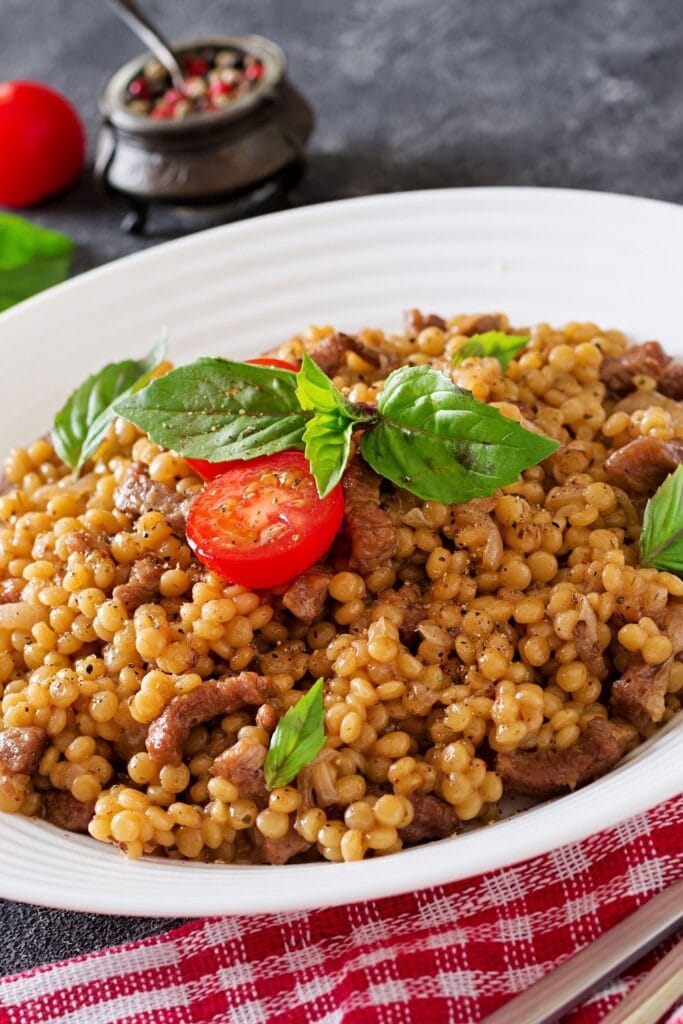 23 Easy Couscous Recipes To Try Tonight featuring Couscous with Bacons and Cherry Tomatoes