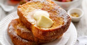 Homemade French Toast with Powdered Sugar and Butter
