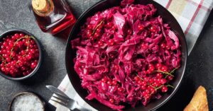 Homemade Red Cabbage with Currant and Bread