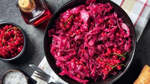 Homemade Red Cabbage with Currant and Bread