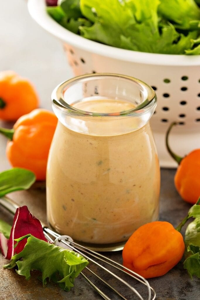 Homemade Salad Dressing in a Glass Jar