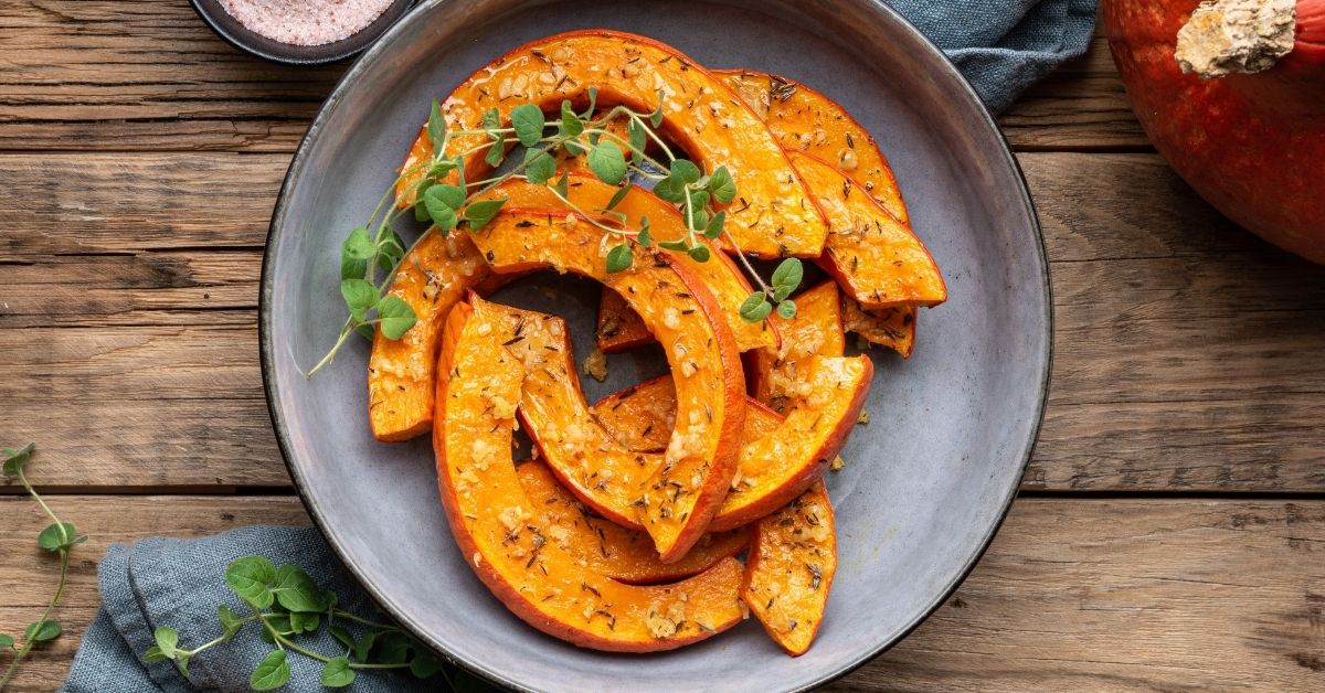 Roasted Red Kuri Squash in a Bowl