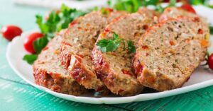 Savory Ground Beef Meatloaf in a Plate