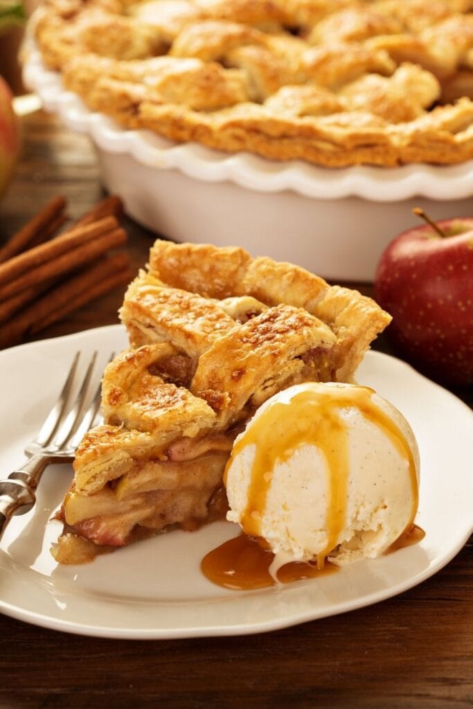 Slice of Apple Pie with Ice Cream