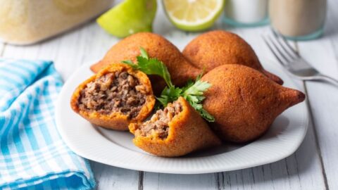 Tasty Homemade Kibbeh Croquette with Ground Meat